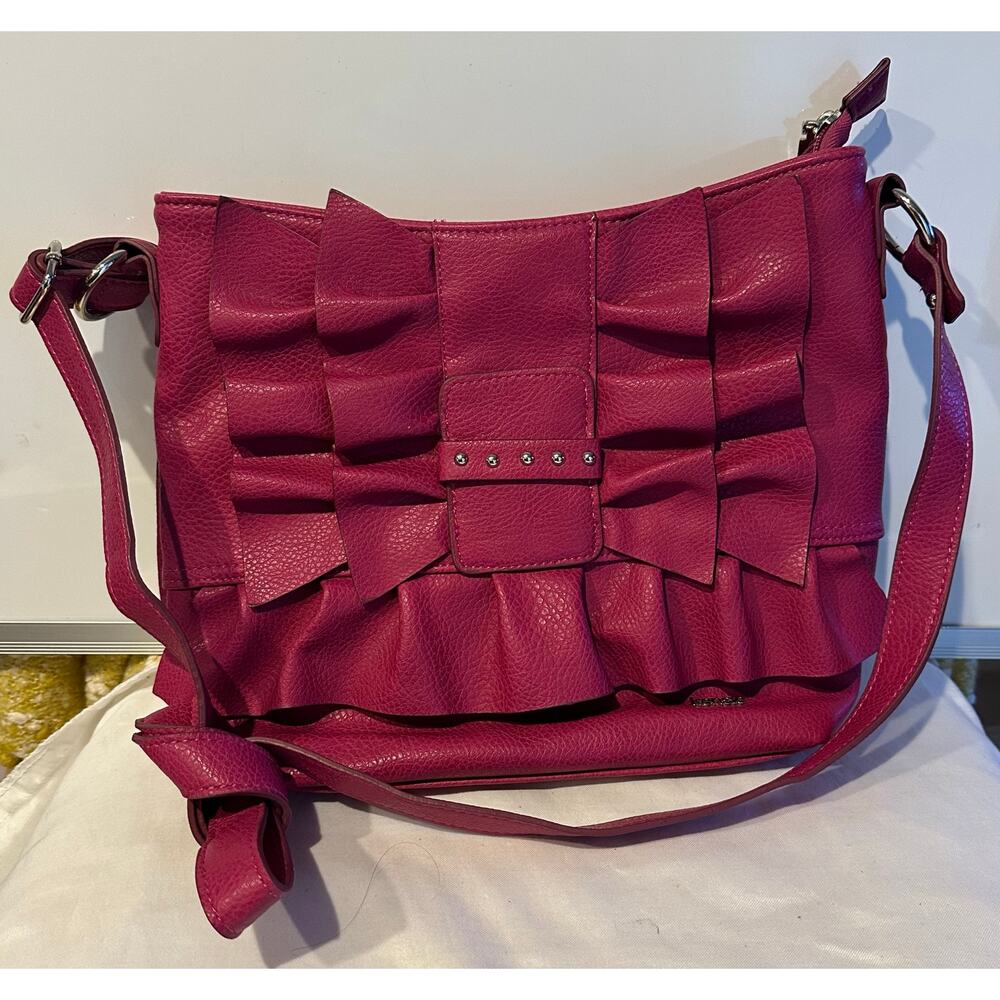 Kensie Pink Shoulder CrossBody Purse Long Strap boho barbie luxury designer